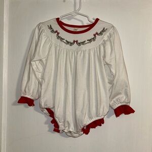 White and Red Baby Romper